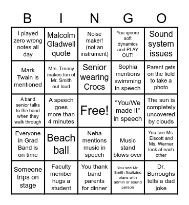 G R A D U A T I O N Bingo Card