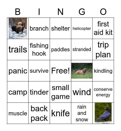 Gr. 7 Outdoor Ed Bingo Card