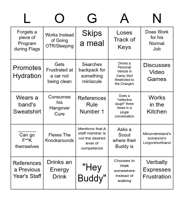 Logan Bingo Card