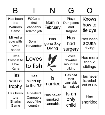 Ops Day Get-To-Know-You BINGO Card