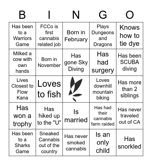 Ops Day Get-To-Know-You BINGO Card