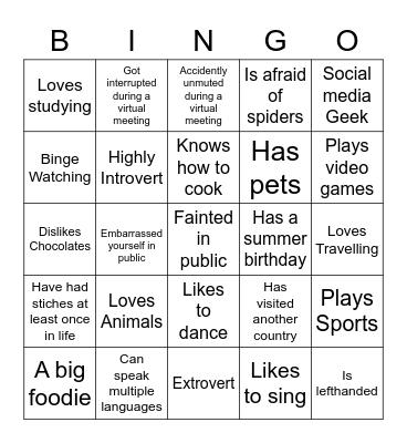 That's so Relatable Bingo Card
