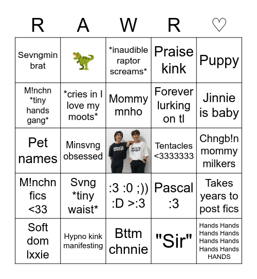 Dinosaur Bingo Card