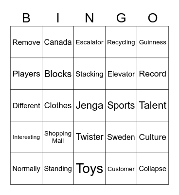 Newspaper Day Bingo Card