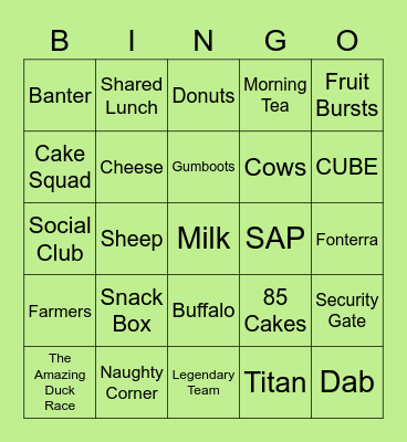 MilkTestNZ Bus Bingo Card