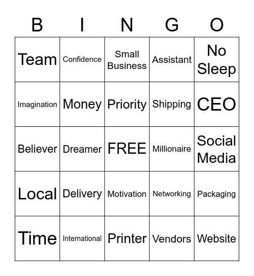BOSS Bingo Card