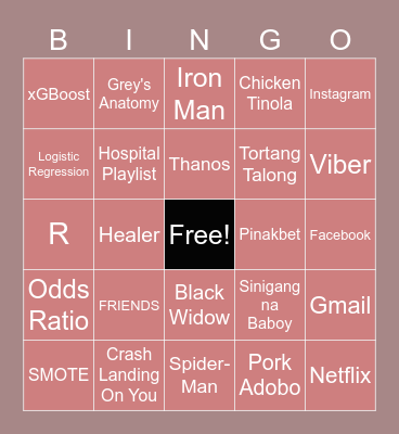 Kainzel's Bingo Card Bingo Card