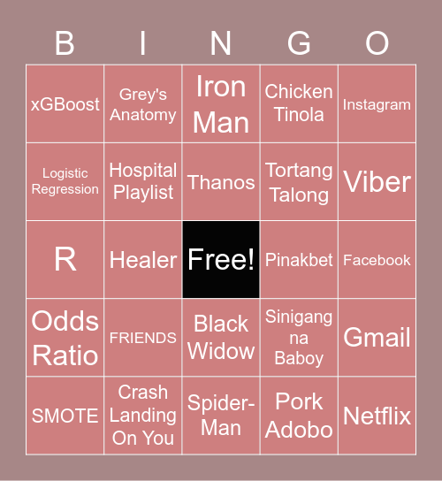 Kainzel's Bingo Card Bingo Card