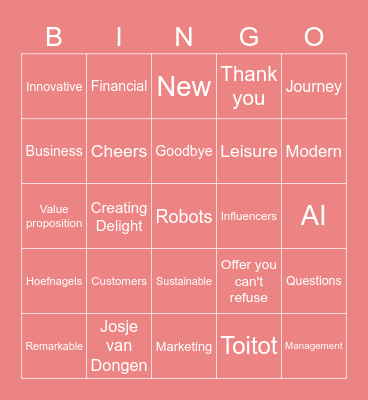 FINAL BINGO CCD Bingo Card