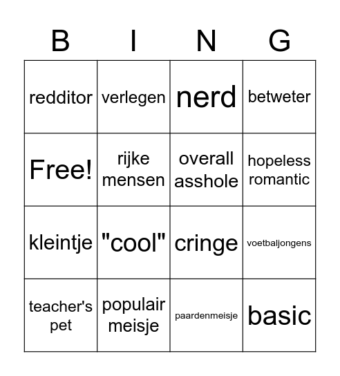 brugger bingo Card