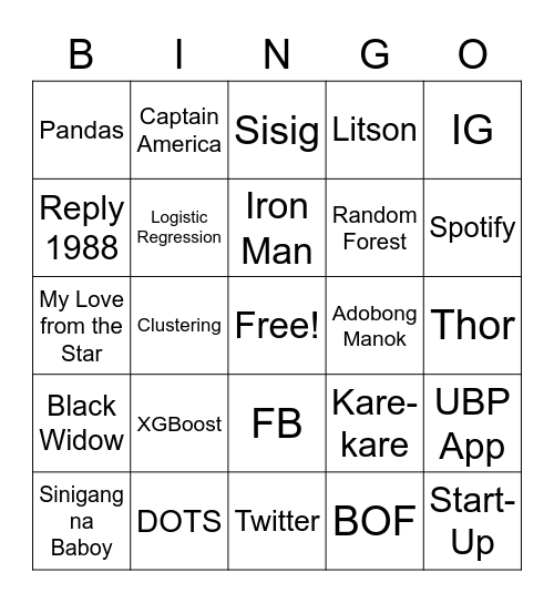 Bingo - Jen Bingo Card