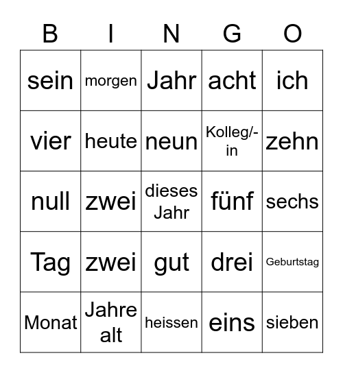 Amazing Chinese - Lektion 2 Bingo Card