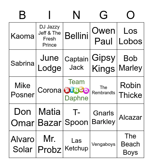 Zomerhits Bingo Card