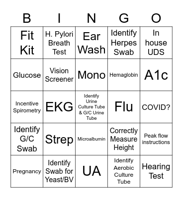Competency Fair Bingo Card