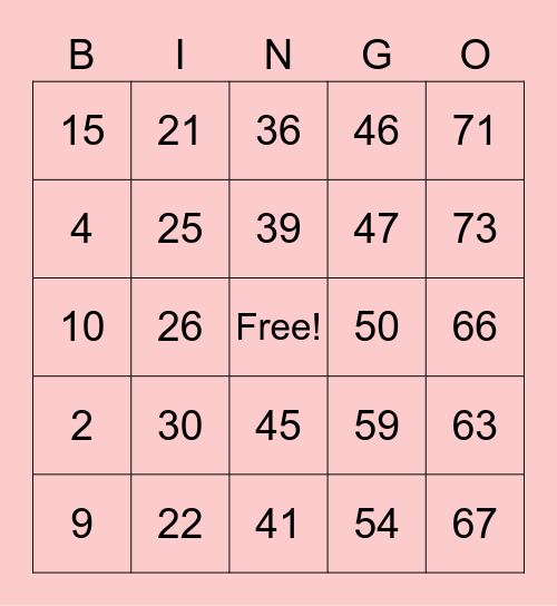 Bingo - Español Bingo Card