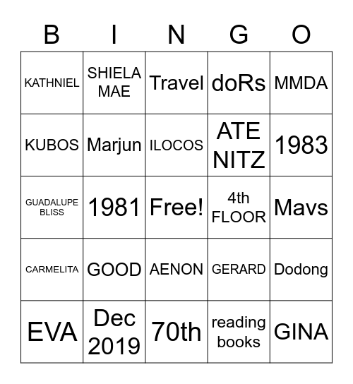 Pabingo ni Madam Lou Bingo Card