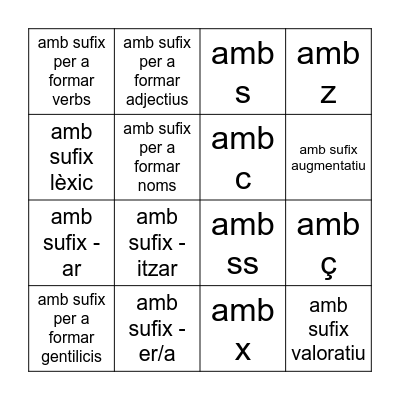 Unitat 3 Bingo Card