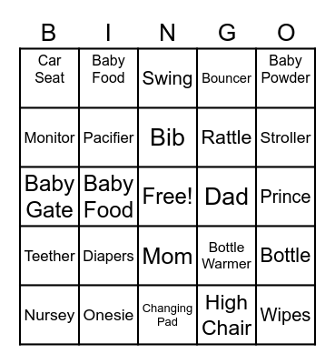 Fresh Prince Bingo Card