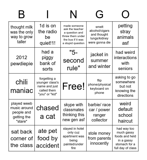 memeng Bingo Card