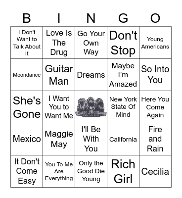 70s Road Trip Bingo Card