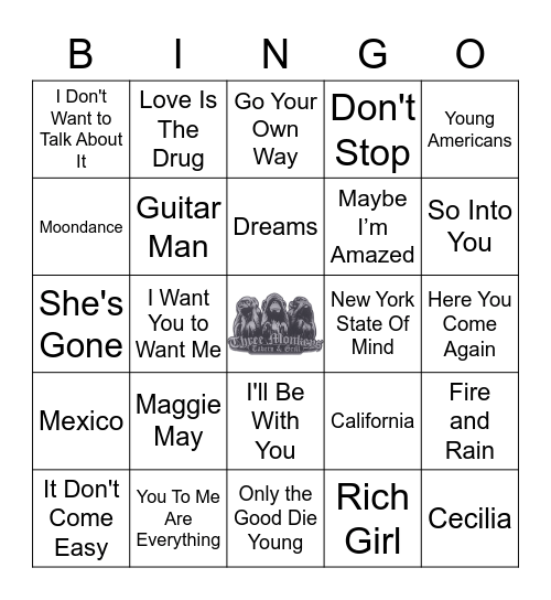 70s Road Trip Bingo Card