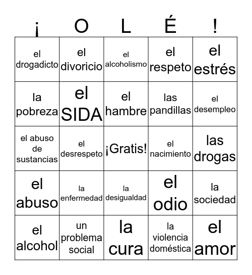 Lago Spanish 4 Unit 4 Listas 1 - 4 Bingo Card