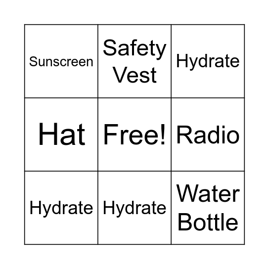 Parking Lot Bingo Card