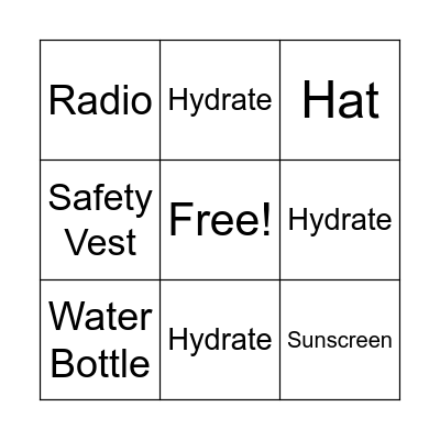 Parking Lot Bingo Card