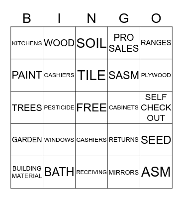 HOME DEPOT BINGO Card