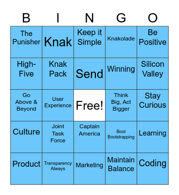 Knak Bingo Card
