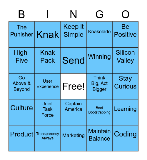 Knak Bingo Card