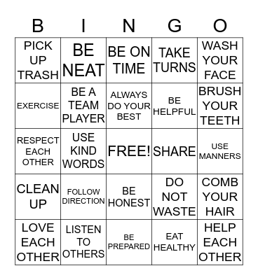 RESPECT YOURSELF AND OTHERS Bingo Card