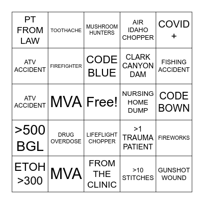 SUMMER BINGO DAY SHIFT Bingo Card