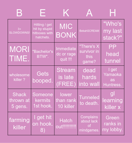 BINGO NIGHT Bingo Card