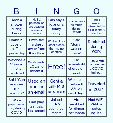 CBGMD Team remote edition Bingo Card