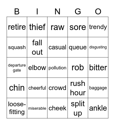 Units 1-11 Bingo Card