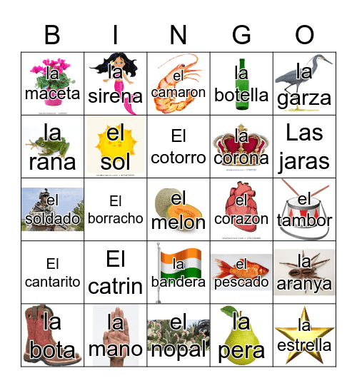 Loteria Mi Pueblito Bingo Card