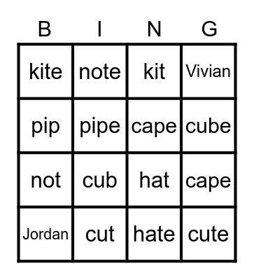 SS4 Open Lesson Bingo Card