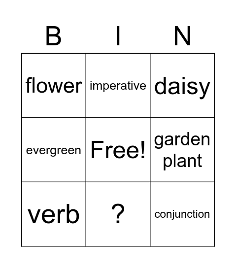 Science Bingo Card