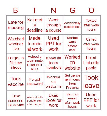Empower Bingo -WFH Bingo Card