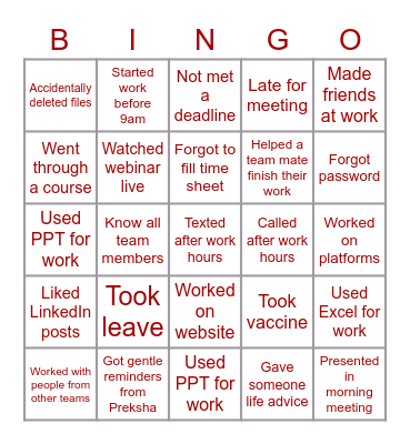 Empower Bingo -WFH Bingo Card