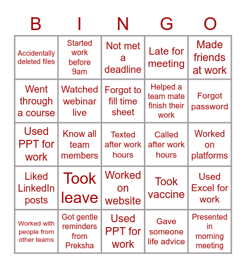 Empower Bingo -WFH Bingo Card