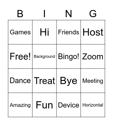 Game Bingo Card