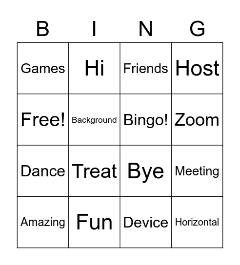 Game Bingo Card