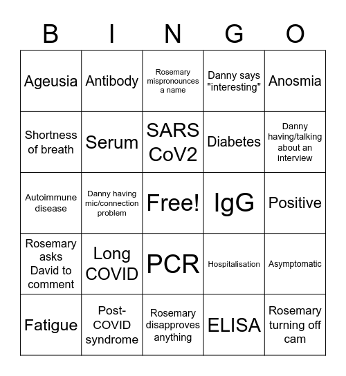 JC bingo Card