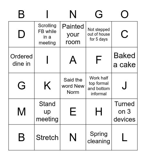 Test Bingo Card