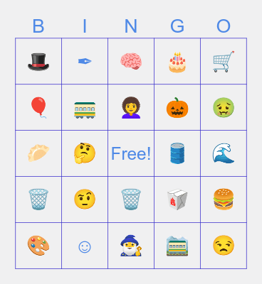 emoji bingo Card