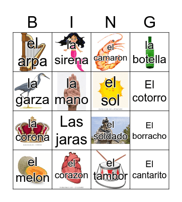 Loteria Mi Pueblito Bingo Card