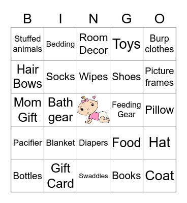 Baby Shower Bingo Card