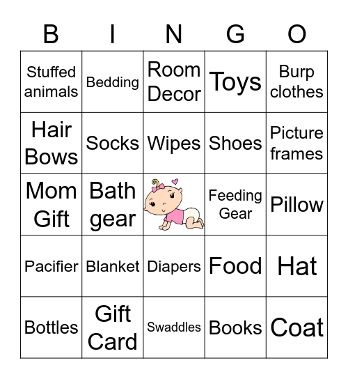 Baby Shower Bingo Card